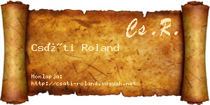Csáti Roland névjegykártya